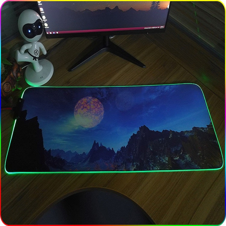 250x350x3mm F-01 Rubber Thermal Transfer RGB Luminous Non-Slip Mouse Pad(Snow Peak) - Mouse Pads by PMC Jewellery | Online Shopping South Africa | PMC Jewellery | Buy Now Pay Later Mobicred