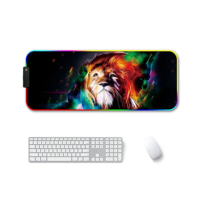 300x350x4mm F-01 Rubber Thermal Transfer RGB Luminous Non-Slip Mouse Pad(Colorful Lion) - Mouse Pads by PMC Jewellery | Online Shopping South Africa | PMC Jewellery | Buy Now Pay Later Mobicred