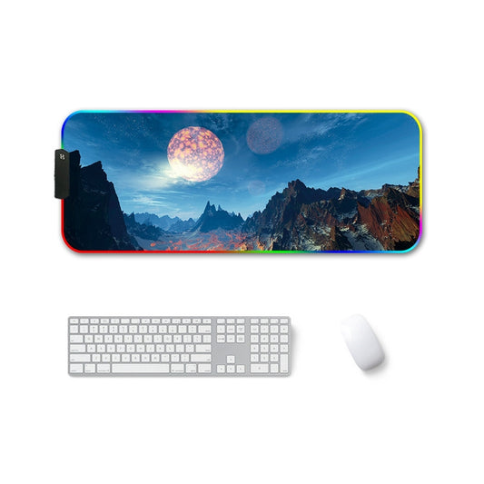 400x900x4mm F-01 Rubber Thermal Transfer RGB Luminous Non-Slip Mouse Pad(Snow Peak) - Mouse Pads by PMC Jewellery | Online Shopping South Africa | PMC Jewellery | Buy Now Pay Later Mobicred