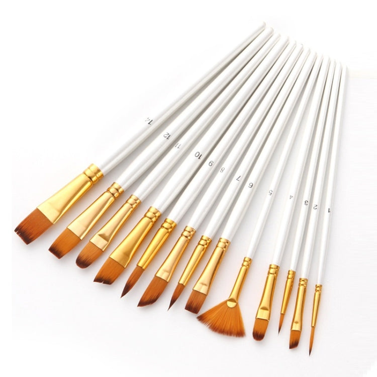 Zhu Ting Student Nylon Wool Multifunctional Watercolor Brush(13 PCS/Set Pearl White) - Art Supplies by PMC Jewellery | Online Shopping South Africa | PMC Jewellery