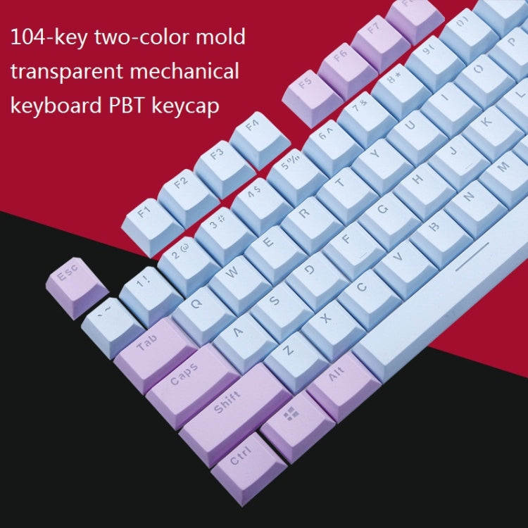 104-Keys Two-Color Mold Transparent PBT Keycap Mechanical Keyboard(Dark Grey) - Wired Keyboard by PMC Jewellery | Online Shopping South Africa | PMC Jewellery | Buy Now Pay Later Mobicred