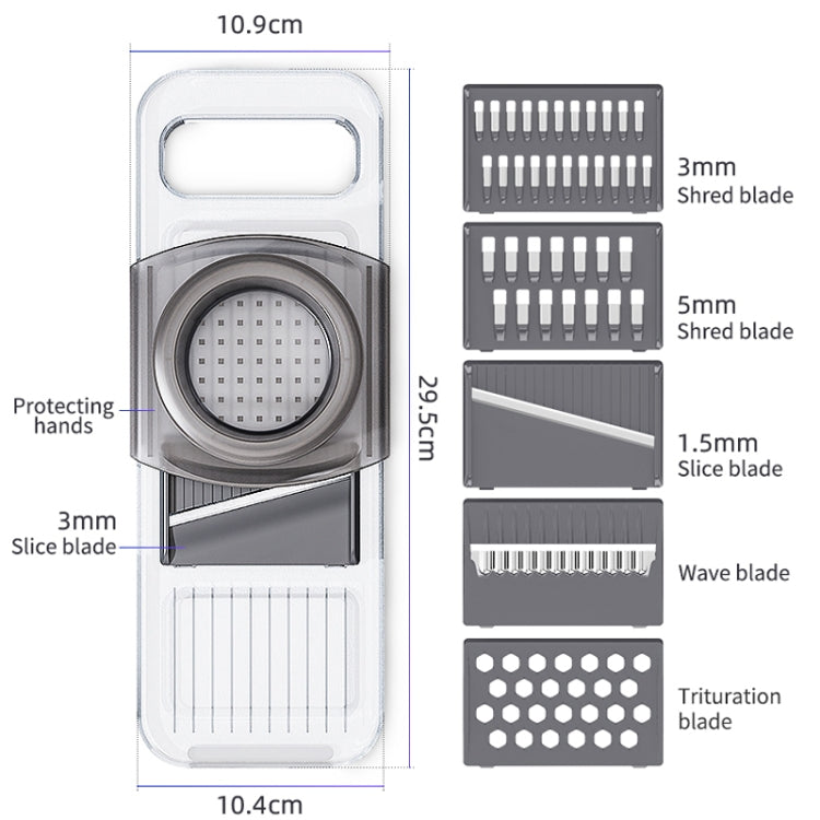 Multi-Function Slicker Kitchen Gadget Potato Slice Grater, Colour: Six Knives Gray - Cutter & Peeler by PMC Jewellery | Online Shopping South Africa | PMC Jewellery | Buy Now Pay Later Mobicred