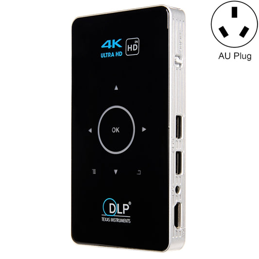 C6 1G+8G Android System Intelligent DLP HD Mini Projector Portable Home Mobile Phone Projector， AU Plug (Black) - Mini Projector by PMC Jewellery | Online Shopping South Africa | PMC Jewellery | Buy Now Pay Later Mobicred