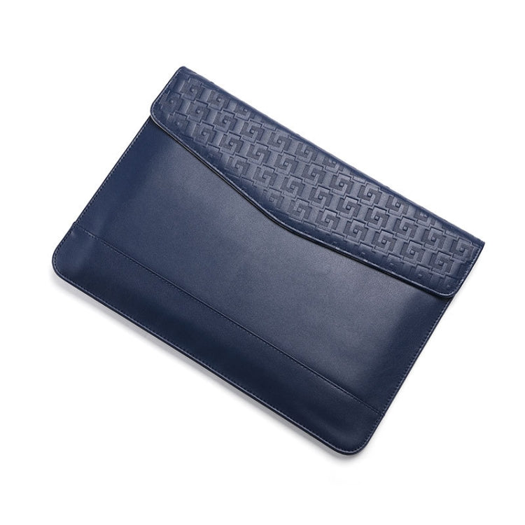 Horizontal  Embossed Notebook Liner Bag Ultra-Thin Magnetic Holster, Applicable Model: 13-14 inch(Dark Blue) - 13.3 inch by PMC Jewellery | Online Shopping South Africa | PMC Jewellery | Buy Now Pay Later Mobicred