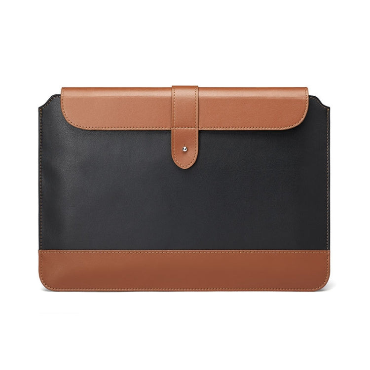 Horizontal Microfiber Color Matching Notebook Liner Bag, Style: Liner Bag (Black + Brown), Applicable Model: 13  -14 Inch - 13.3 inch by PMC Jewellery | Online Shopping South Africa | PMC Jewellery | Buy Now Pay Later Mobicred