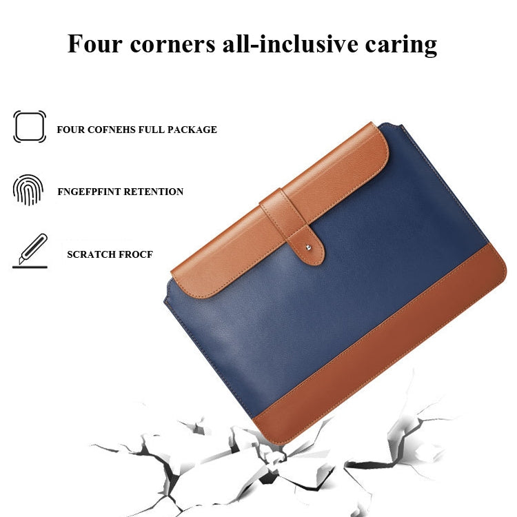 Horizontal Microfiber Color Matching Notebook Liner Bag, Style: Liner Bag (Gray + Brown), Applicable Model: 13  -14 Inch - 13.3 inch by PMC Jewellery | Online Shopping South Africa | PMC Jewellery | Buy Now Pay Later Mobicred