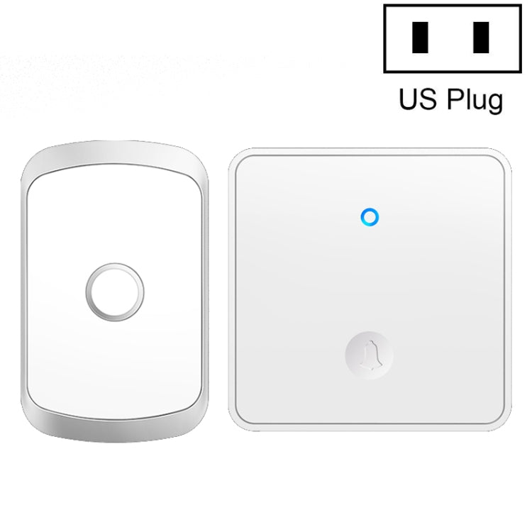 CACAZI FA50 1 For 1 Push-button Self-generating Wireless Doorbell, Plug:US Plug(White) - Wireless Doorbell by CACAZI | Online Shopping South Africa | PMC Jewellery