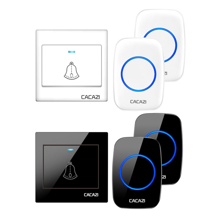 CACAZI H10 1 For 2 Home Wireless Music Doorbell without Battery, Plug:US Plug(White) - Wireless Doorbell by CACAZI | Online Shopping South Africa | PMC Jewellery