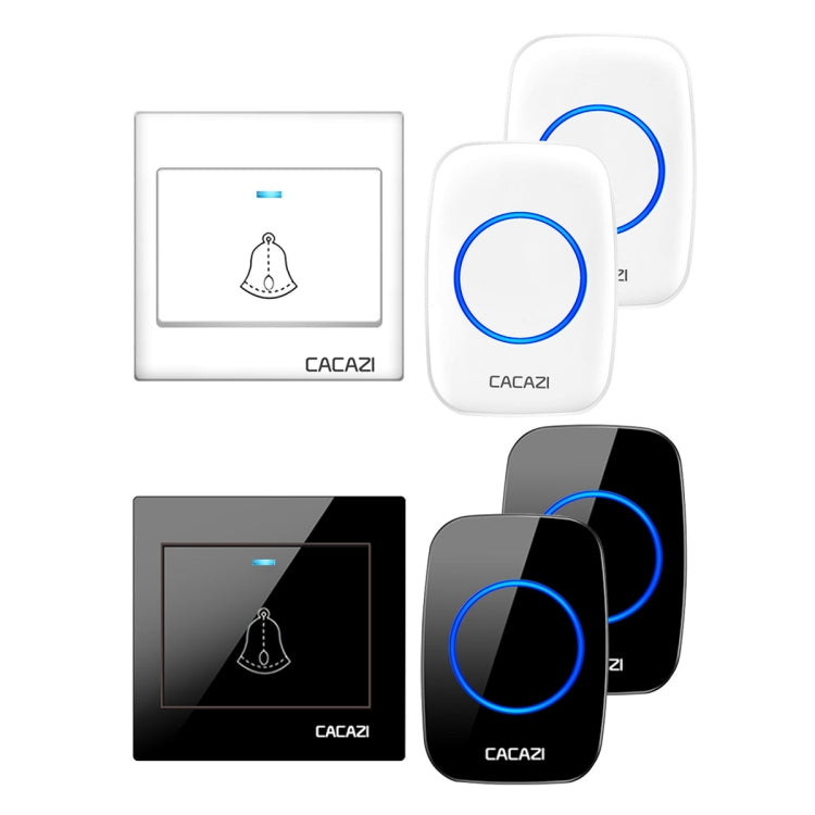 CACAZI H10 1 For 2 Home Wireless Music Doorbell without Battery, Plug:EU Plug(Black) - Wireless Doorbell by CACAZI | Online Shopping South Africa | PMC Jewellery