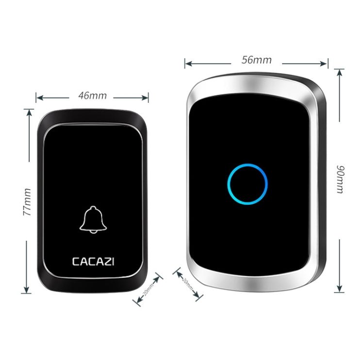 CACAZI A50 1 For 1 Wireless Music Doorbell without Battery, Plug:UK Plug(White) - Wireless Doorbell by CACAZI | Online Shopping South Africa | PMC Jewellery