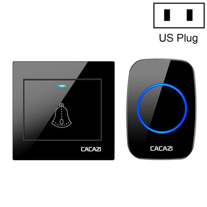 CACAZI H10 1 For 1 Wireless Smart Doorbell without Battery, Plug:US Plug(Black) - Wireless Doorbell by CACAZI | Online Shopping South Africa | PMC Jewellery