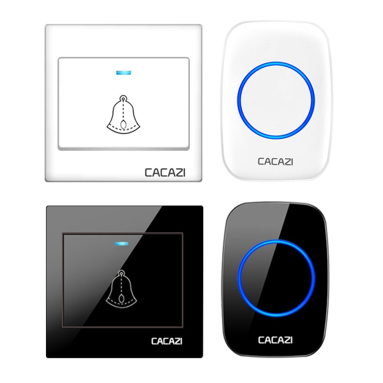 CACAZI H10 1 For 1 Wireless Smart Doorbell without Battery, Plug:US Plug(Black) - Wireless Doorbell by CACAZI | Online Shopping South Africa | PMC Jewellery