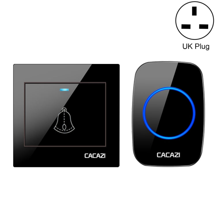 CACAZI H10 1 For 1 Wireless Smart Doorbell without Battery, Plug:UK Plug(Black) - Wireless Doorbell by CACAZI | Online Shopping South Africa | PMC Jewellery