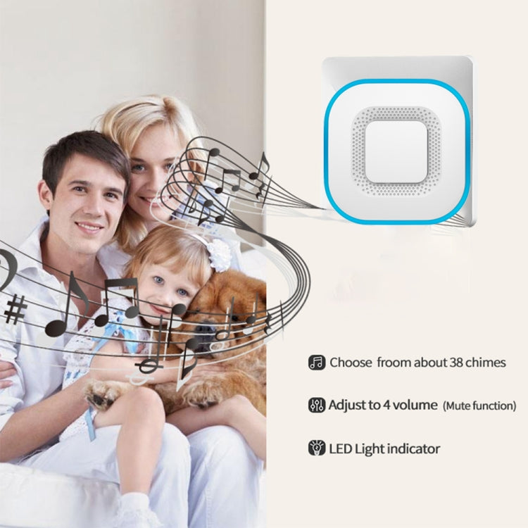 CACAZI V028F Wireless Music Doorbell without Battery, Plug:UK Plug(White) - Wireless Doorbell by CACAZI | Online Shopping South Africa | PMC Jewellery