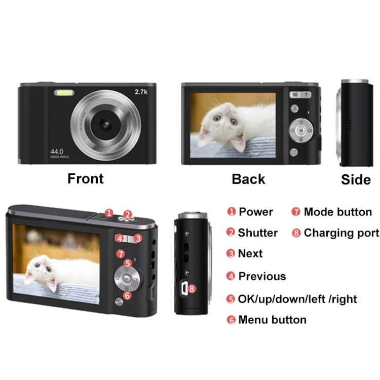 DC303A 2.8-Inch 4K 16X Zoom HD Digital Camera Mini Children Photography Camera AU Plug(Black) - Children Cameras by PMC Jewellery | Online Shopping South Africa | PMC Jewellery | Buy Now Pay Later Mobicred