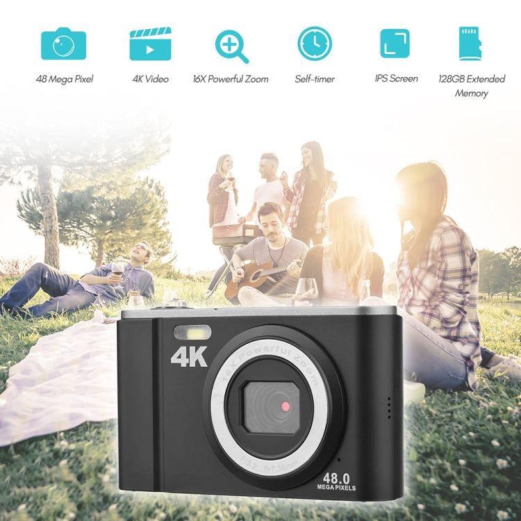 DC303A 2.8-Inch 4K 16X Zoom HD Digital Camera Mini Children Photography Camera EU Plug(Black) - Children Cameras by PMC Jewellery | Online Shopping South Africa | PMC Jewellery | Buy Now Pay Later Mobicred