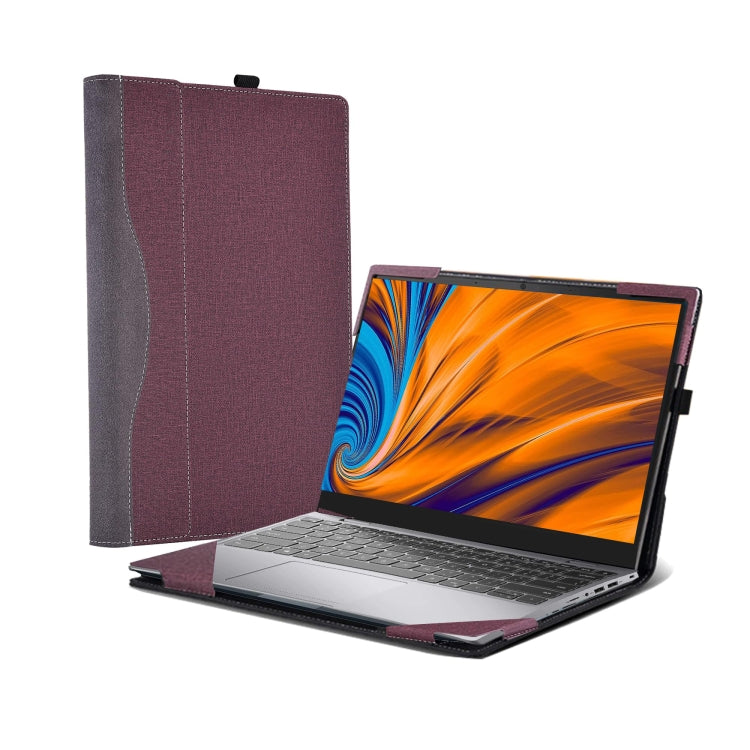 For Samsung Galaxy Book 4 Pro 14 Inch Leather Laptop Anti-Fall Protective Case(Wine Red) - 14.1 inch by PMC Jewellery | Online Shopping South Africa | PMC Jewellery | Buy Now Pay Later Mobicred