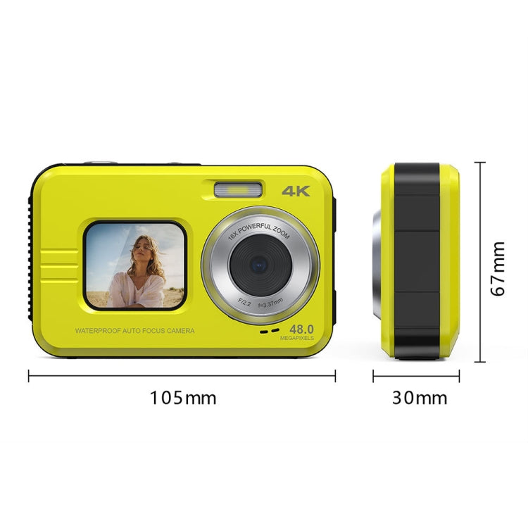 WDC901 3.5m Waterproof 48MP HD Dual Screen Outdoor Sports Digital Camera US Plug(Blue) - Children Cameras by PMC Jewellery | Online Shopping South Africa | PMC Jewellery | Buy Now Pay Later Mobicred