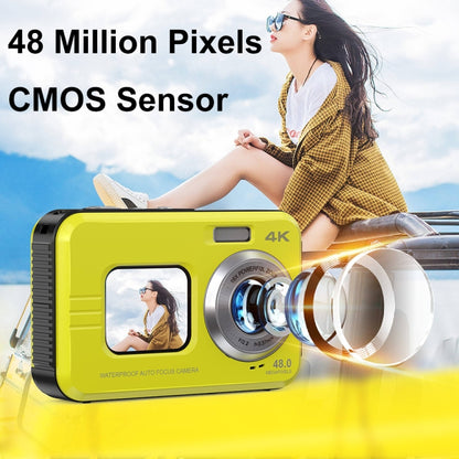 WDC901 3.5m Waterproof 48MP HD Dual Screen Outdoor Sports Digital Camera US Plug(Yellow) - Children Cameras by PMC Jewellery | Online Shopping South Africa | PMC Jewellery | Buy Now Pay Later Mobicred