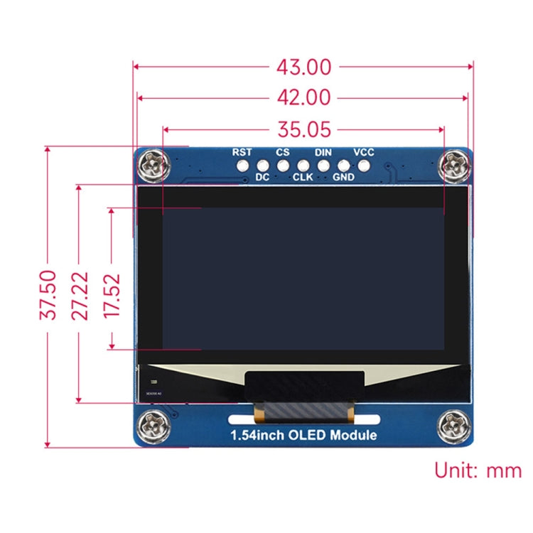 Waveshare 1.54 Inch OLED Display Module, 128×64 Resolution, SPI / I2C Communication(White) - LCD & LED Display Module by Waveshare | Online Shopping South Africa | PMC Jewellery | Buy Now Pay Later Mobicred