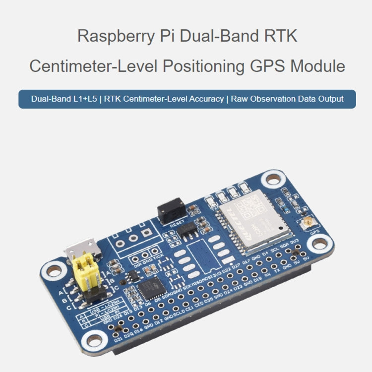 Waveshare For Raspberry Pi LC29H Series Dual-Band L1+L5 Positioning GPS Module, Spec: (AA) GPS HAT - Raspberry Pi Accessories by Waveshare | Online Shopping South Africa | PMC Jewellery | Buy Now Pay Later Mobicred