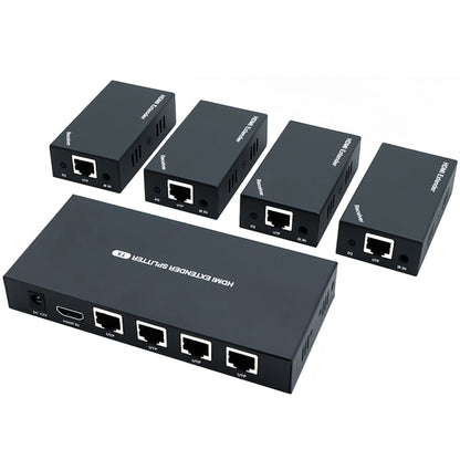 60m 1x4 HDMI Splitter POC Distribution Extender Supports 1080P@60Hz, Plug: AU Plug - Splitter by PWAY | Online Shopping South Africa | PMC Jewellery | Buy Now Pay Later Mobicred