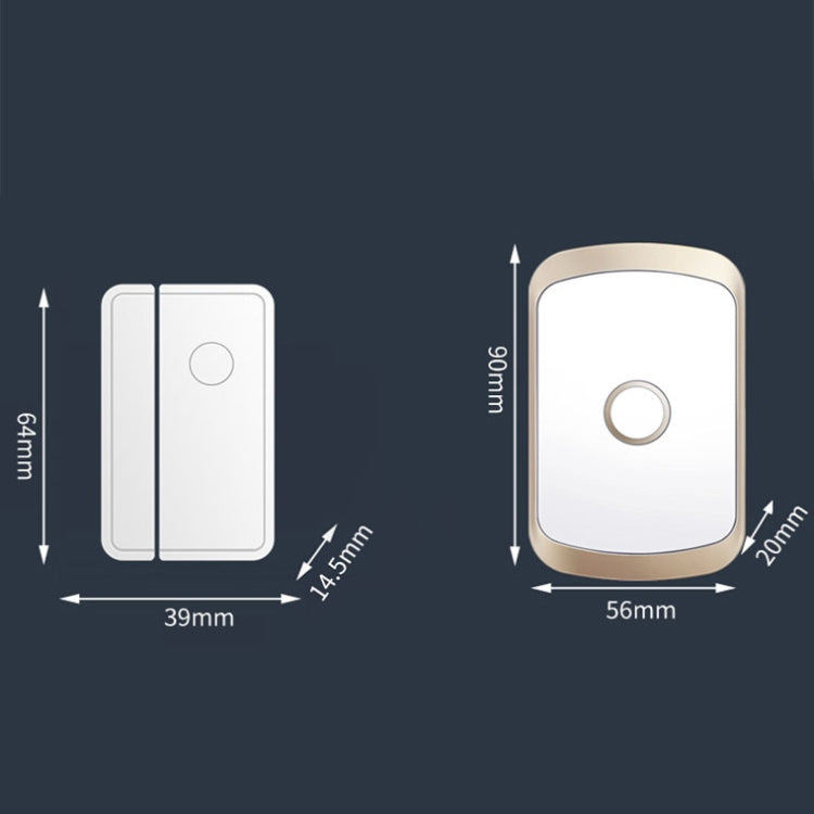 CACAZI M20 1 For 3 Split Type Door Opening Sensor Reminder Smart Wireless Doorbell Alarm, Style: UK Plug(Black) - Wireless Doorbell by CACAZI | Online Shopping South Africa | PMC Jewellery