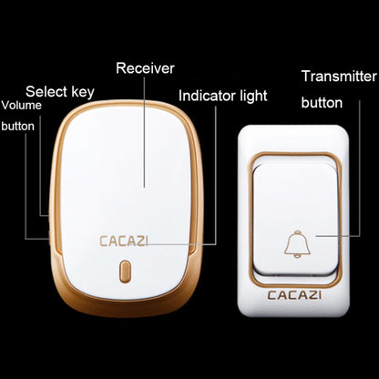 CACAZI Smart Waterproof Music Wireless Doorbell Multifunctional Pager, Style: UK Plug(Silver) - Wireless Doorbell by CACAZI | Online Shopping South Africa | PMC Jewellery