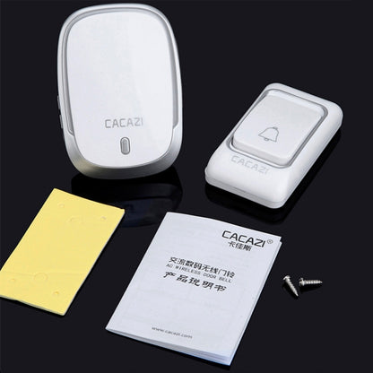 CACAZI Smart Waterproof Music Wireless Doorbell Multifunctional Pager, Style: UK Plug(Silver) - Wireless Doorbell by CACAZI | Online Shopping South Africa | PMC Jewellery