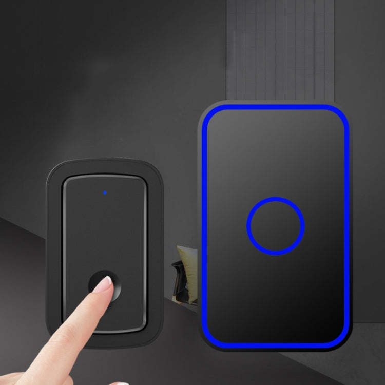 CACAZI  A19 1 For 3  Wireless Music Doorbell without Battery, US Plug(Black) - Wireless Doorbell by CACAZI | Online Shopping South Africa | PMC Jewellery