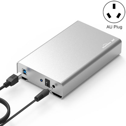 Blueendless U35Q 3.5 Inch Full Metal Mobile Hard Disk Box Type-C/Usb3.0 SATA Serial Desktop PC External Hard Disk Box AU Plug (USB 3.0) - HDD Enclosure by Blueendless | Online Shopping South Africa | PMC Jewellery | Buy Now Pay Later Mobicred