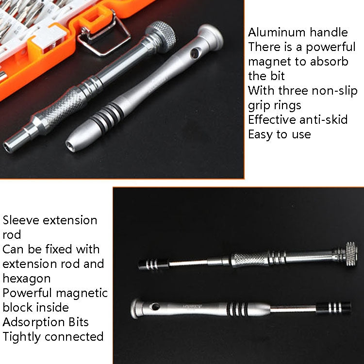 Obadun 9800 58 in 1 Screwdriver Set Manual CRV Batch Mobile Phone Disassembly Glasses Repair Tool(Yellow) - Screwdriver Set by Obadun | Online Shopping South Africa | PMC Jewellery | Buy Now Pay Later Mobicred