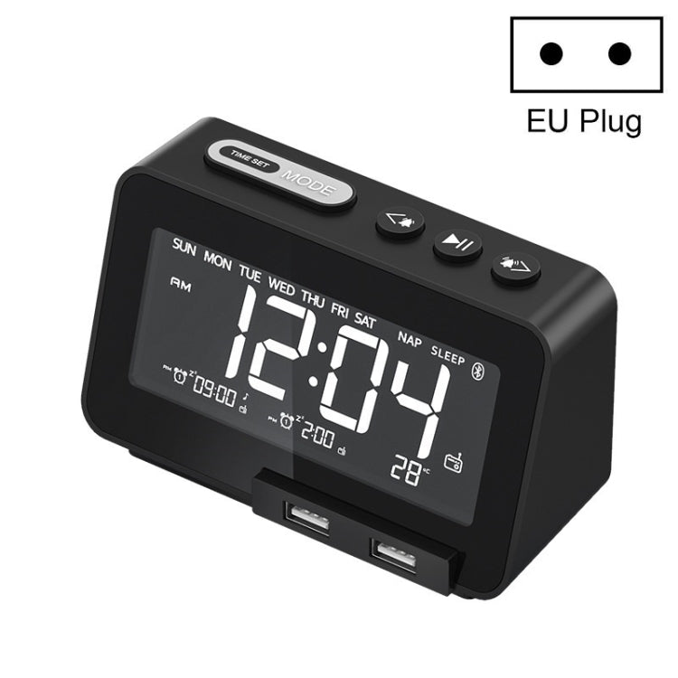 K5 Wireless Bluetooth Speaker Desktop Alarm Clock Radio, Specification: EU Plug(Black) - Desktop Speaker by PMC Jewellery | Online Shopping South Africa | PMC Jewellery | Buy Now Pay Later Mobicred