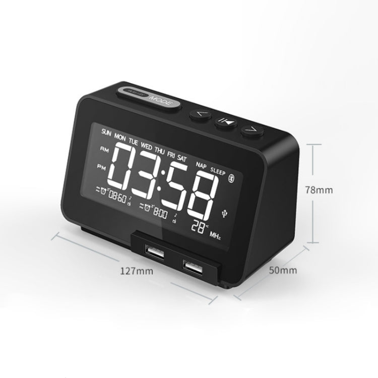 K5 Wireless Bluetooth Speaker Desktop Alarm Clock Radio, Specification: EU Plug(Black) - Desktop Speaker by PMC Jewellery | Online Shopping South Africa | PMC Jewellery | Buy Now Pay Later Mobicred