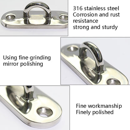 316 Stainless Steel Oval Boat Plate Seat Hand Rowing Boat Fixed Seat Accessories, Specification: 75mm - Marine Accessories & Parts by PMC Jewellery | Online Shopping South Africa | PMC Jewellery | Buy Now Pay Later Mobicred