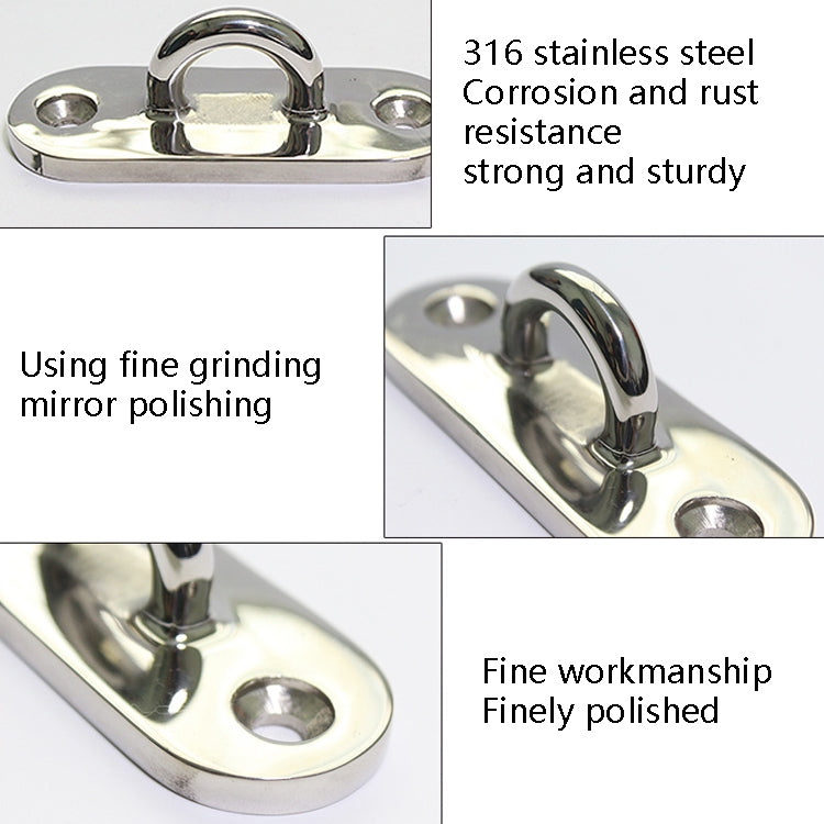 316 Stainless Steel Oval Boat Plate Seat Hand Rowing Boat Fixed Seat Accessories, Specification: 88mm - Marine Accessories & Parts by PMC Jewellery | Online Shopping South Africa | PMC Jewellery | Buy Now Pay Later Mobicred