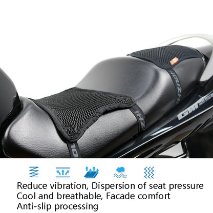 HOUZHI MTZT1010 Motorcycle Sun Insulation Cushion 3D Grid Breathable Sweating Cool Seat Cover, Style: Double Layer XL - Seat Covers by PMC Jewellery | Online Shopping South Africa | PMC Jewellery | Buy Now Pay Later Mobicred