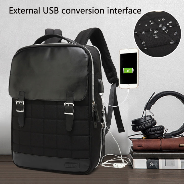 15.6 inch External USB Interface Laptop Backpack Waterproof Computer Bag(Black) - 15.6 - 17 inch by PMC Jewellery | Online Shopping South Africa | PMC Jewellery | Buy Now Pay Later Mobicred