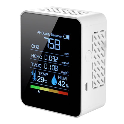 TVOC1 Portable CO2 Air Quality Formaldehyde Carbon Dioxide Detector Indoor Temperature Hygrometer with LED Digital Display(White) - Air & Water Quality Tester by PMC Jewellery | Online Shopping South Africa | PMC Jewellery | Buy Now Pay Later Mobicred