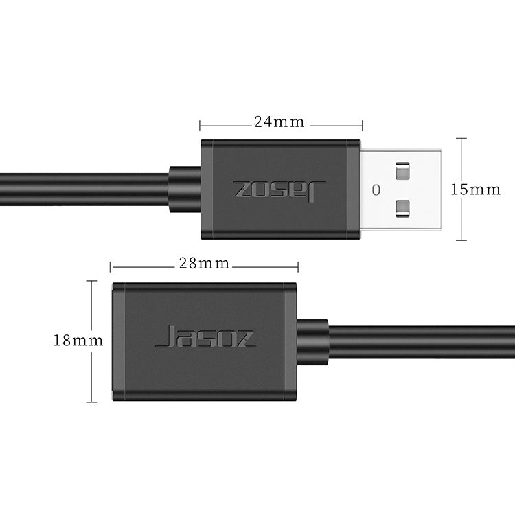 Jasoz USB Male to Female Oxygen-Free Copper Core Extension Data Cable, Colour: Black 10m - USB Cable by PMC Jewellery | Online Shopping South Africa | PMC Jewellery | Buy Now Pay Later Mobicred