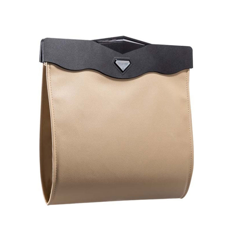 Car Trash Can Car Chair Back Hanging Storage Box Hidden Folding Storage Bag With LED Light(Beige) - Stowing Tidying by PMC Jewellery | Online Shopping South Africa | PMC Jewellery | Buy Now Pay Later Mobicred