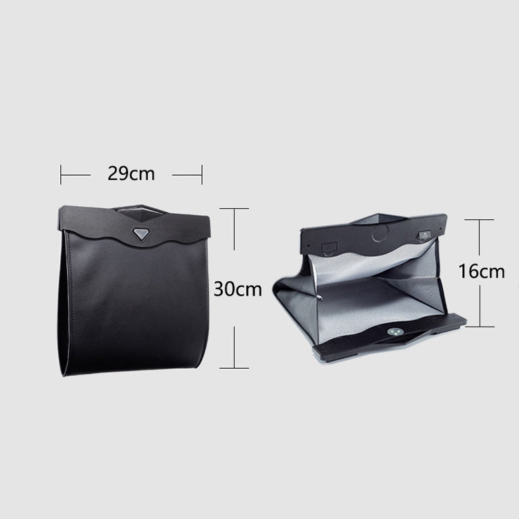 Car Trash Can Car Chair Back Hanging Storage Box Hidden Folding Storage Bag With LED Light(Mocha Brown) - Stowing Tidying by PMC Jewellery | Online Shopping South Africa | PMC Jewellery