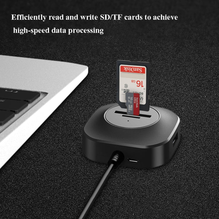 H25-3.0 3 x USB Port + TF/SD Card Reader Computer Notebook High-Speed Hub Splitter - USB 3.0 HUB by PMC Jewellery | Online Shopping South Africa | PMC Jewellery | Buy Now Pay Later Mobicred