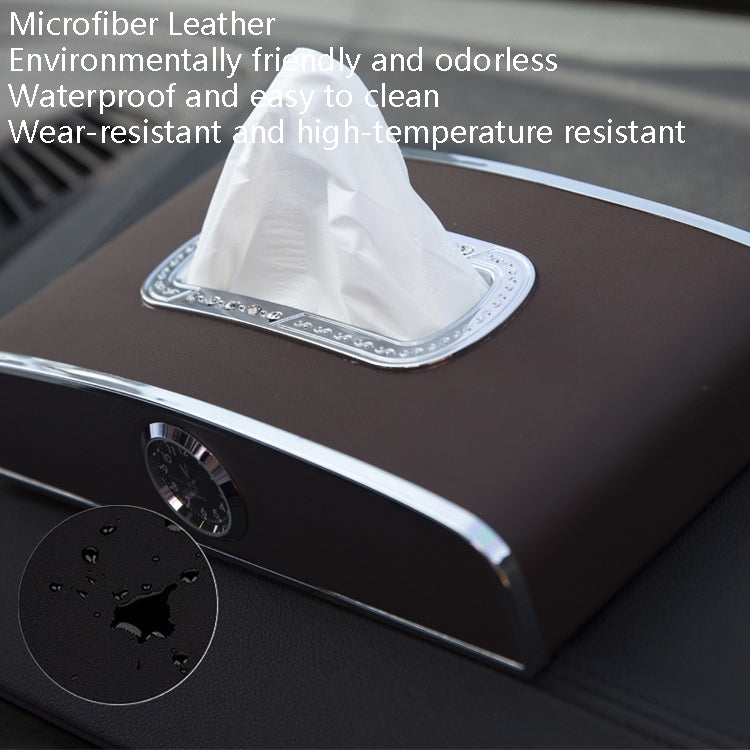 Car Clock Tissue Box Multi-Function Vehicle Instrument Table Paper Towel Box, Style: Clock+Parking Card (Ivory) - Tissue Boxes by PMC Jewellery | Online Shopping South Africa | PMC Jewellery