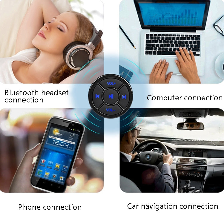 Car Mobile Phone Remote Control Bluetooth Wireless Multimedia Button Remote Control Music Playback Selfie, Colour: Black - Bluetooth Car Kits by PMC Jewellery | Online Shopping South Africa | PMC Jewellery | Buy Now Pay Later Mobicred