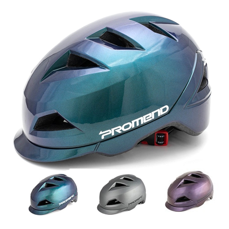 PROMEND 12H19 Summer Cool Motorcycle Riding Half Helmet Helmet Outdoor Off-Road Helmet With Tail Light, Size: Code(Colorful Purple) - Protective Helmet & Masks by PROMEND | Online Shopping South Africa | PMC Jewellery | Buy Now Pay Later Mobicred