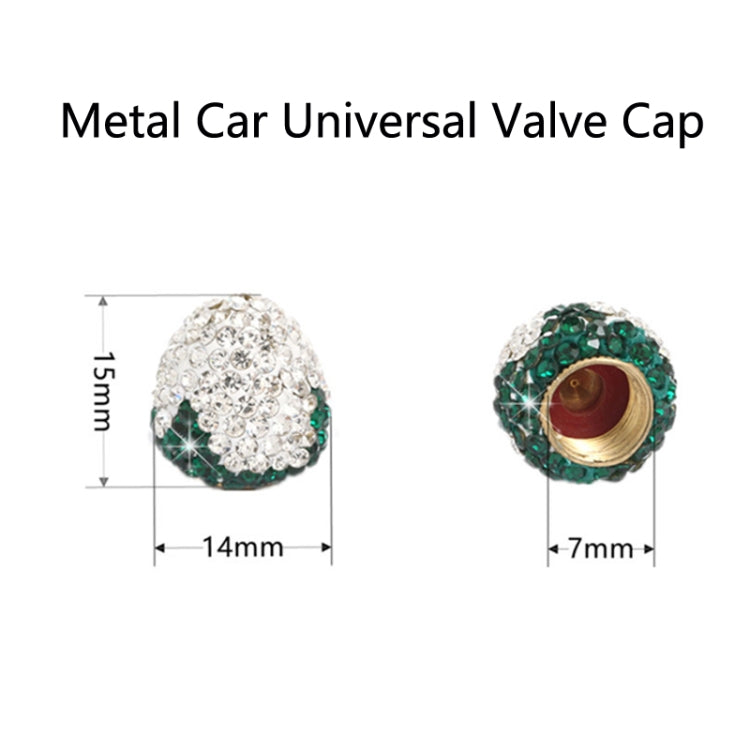 Metal Car Universal Diamond-studded Strawberry Valve Cap Copper Valve Cover(Lake Blue) - Tire Valve Caps by PMC Jewellery | Online Shopping South Africa | PMC Jewellery | Buy Now Pay Later Mobicred