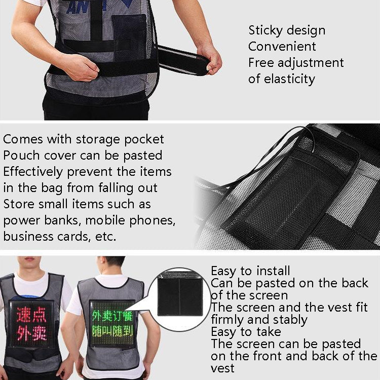 ys-kl20 Outdoor Mobile Advertising Screen Waterproof Flexible Wearable LED Display Vest - LED Billboard by PMC Jewellery | Online Shopping South Africa | PMC Jewellery | Buy Now Pay Later Mobicred