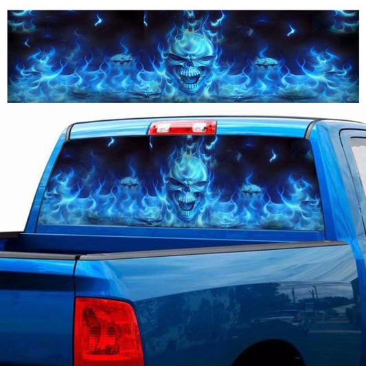 D-738 Burning Skull Car Rear Window Sticker Color Graphic Sticker, 135x36cm - Decorative Sticker by PMC Jewellery | Online Shopping South Africa | PMC Jewellery | Buy Now Pay Later Mobicred