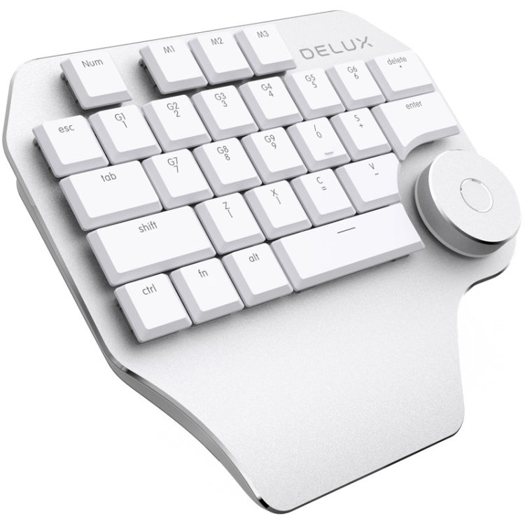 DELUX T11 29 Keys Single-Hand Keyboard Shortcut Key Speech Tool Flat Keyboard, Colour: Silver - Wired Keyboard by DELUX | Online Shopping South Africa | PMC Jewellery | Buy Now Pay Later Mobicred